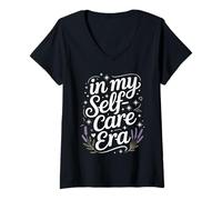 Femme in My Self-Care Era Parcours de guérison - T-Shirt avec Col en V