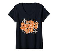 Femme in My Spooky Era Halloween Vibes T-Shirt avec Col en V