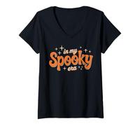 Femme in My Spooky Era Halloween Vibes T-Shirt avec Col en V