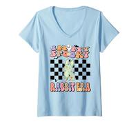 Femme in My Spooky Rabbit Era Groovy Halloween Animals Costume T-Shirt avec Col en V