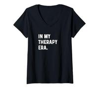 Femme in My Therapy Era - Soins personnels de méditation et de guérison T-Shirt avec Col en V