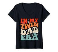 Femme in My Twin Dad Era Funny Father's Day for New Dad of Twins T-Shirt avec Col en V