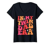 Femme in My Twin Dad Era Funny Father's Day for New Dad of Twins T-Shirt avec Col en V