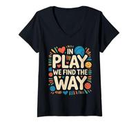 Femme in Play We Find The Way Physical Education Teacher - T-Shirt avec Col en V