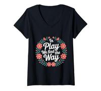 Femme in Play We Find The Way Professeur d'éducation Physique - T-Shirt avec Col en V