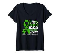 Femme In this Family No fighting alone Kidney Disease Awareness T-Shirt avec Col en V