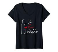 Femme In Vino Veritas - le buveur de vin latin T-Shirt avec Col en V