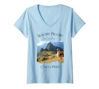 Femme Inca Trail Machu Picchu Cité Perdue des Incas Trekking Hommes T-Shirt avec Col en V