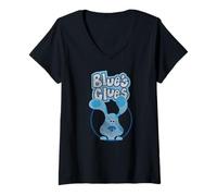 Femme Indices de Blues en Cercle T-Shirt avec Col en V