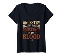 Femme Indigenous Pride Native Voice Land Back Culturelle Force T-Shirt avec Col en V