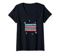 Femme Indomptable Indomptable Unapologétique Ingouvernable T-Shirt avec Col en V