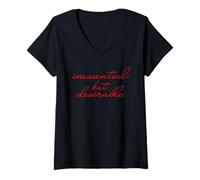 Femme Inessential But Desirable T-Shirt avec Col en V
