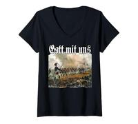 Femme Infanterie de Ligne prussienne T | Uniforme Hohenzollern T-Shirt avec Col en V