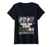 Femme Infirmière clinicienne, compétences spécialisées, Sarcasme, café, vin T-Shirt avec Col en V