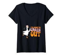 Femme Infirmière Crash Out Humour RN Soins Infirmiers Nightshift épuisé T-Shirt avec Col en V