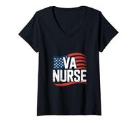 Femme Infirmière de l'équipe VA, infirmière des vétérans T-Shirt avec Col en V