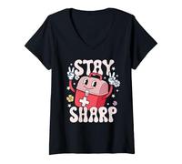 Femme Infirmière en phlébotomie, phlébotomiste drôle, Technicien T-Shirt avec Col en V