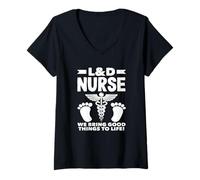 Femme Infirmière L&D, nous donnons vie à de bonnes choses T-Shirt avec Col en V