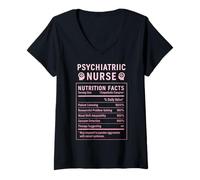 Femme Infirmière psychiatrique T-Shirt avec Col en V