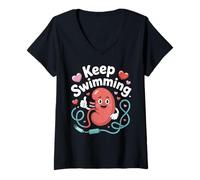 Femme Infirmières en dialyse Maladie rénale T-Shirt avec Col en V