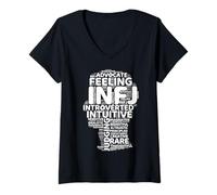 Femme INFJ Advocate Relation personnelle Humoristique T-Shirt avec Col en V