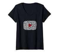 Femme Influenceur Word Cloud Créateur de Contenu T-Shirt avec Col en V