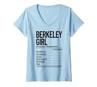 Femme Informations nutritionnelles sur la Nutrition des Filles de Berkeley | Funny California T-Shirt avec Col en V