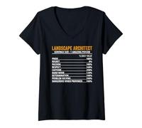 Femme Informations nutritionnelles sur les architectes paysagistes hommes femmes T-Shirt avec Col en V