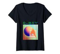 Femme Informatique quantique Q-Bit T-Shirt avec Col en V