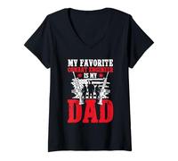 Femme Ingénieur de Combat préféré de la journée des Anciens Combattants des Soldats américains T-Shirt avec Col en V