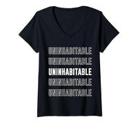 Femme Inhabitable T-Shirt avec Col en V