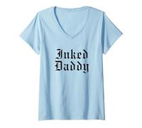 Femme Inked Daddy Tattooed Father Gothic Polices T-Shirt avec Col en V