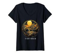 Femme Inondation de Boue de Tartaria Empire tartare T-Shirt avec Col en V