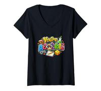 Femme Inscription Amusante et Mignonne « You're Adorkable » T-Shirt avec Col en V