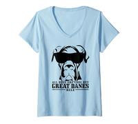 Femme Inscription « Great Dane All Dogs are Cool Great Dane » T-Shirt avec Col en V