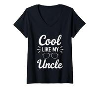 Femme Inscription Humoristique Humoristique comme Mon Oncle Sarcastique T-Shirt avec Col en V