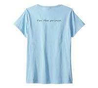 Femme Inscription « I'm The Prince in Black » T-Shirt avec Col en V