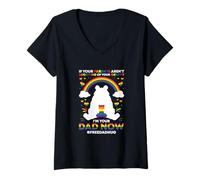 Femme Inscription I'm Your Dad Now Free Dad Hug T-Shirt avec Col en V
