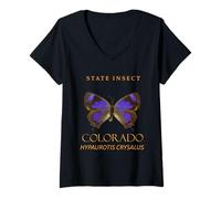 Femme Insecte du Territoire du Colorado : le papillon Hairstreak T-Shirt avec Col en V
