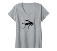 Femme Insecte Noir à guêpes frelon T-Shirt avec Col en V