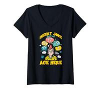 Femme Insert joke about my age here T-Shirt avec Col en V