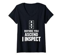 Femme Inspecteur d'ascenseur certifié Sécurité des inspecteurs d'ascenseurs T-Shirt avec Col en V