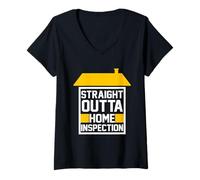 Femme Inspecteur Du Logement T-Shirt avec Col en V