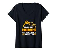 Femme Inspecteur Du Logement T-Shirt avec Col en V