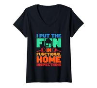Femme Inspecteur Du Logement T-Shirt avec Col en V