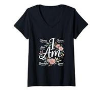 Femme Inspiration Religieuse de l'homme chrétien axé sur la Foi T-Shirt avec Col en V