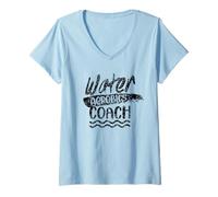 Femme Instructeur d'aérobic Aquatique Aqua Hobby T-Shirt avec Col en V