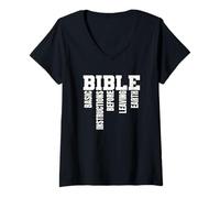 Femme Instructions de Base Avant de Quitter la Terre - B.I.B.L.E T-Shirt avec Col en V