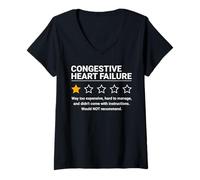 Femme Insuffisance Cardiaque congestive Une étoile de Sensibilisation drôle T-Shirt avec Col en V