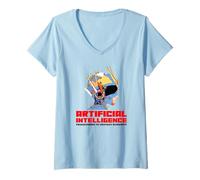 Femme Intelligence Artificielle programmée pour détruire l'humanité (IA) T-Shirt avec Col en V